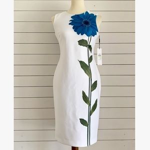NWT CALVIN KLEIN FLOWER SCUBA DRESS
